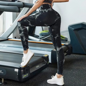 Bezszfowe leginsy marmurkowe  na siłownie  fitness dla pań