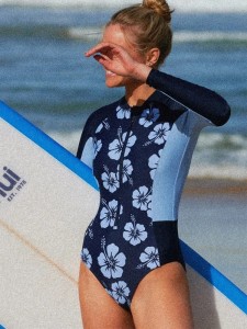 Damski strój jednoczęściowy z długim rękawem surfingowy 