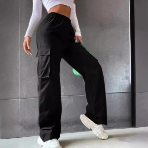 Damskie Spodnie Cargo z Wysokim Stanem – Eleganckie Joggery